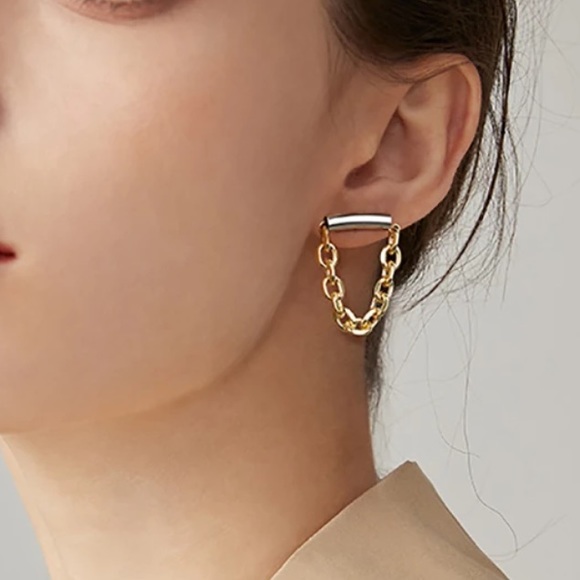 Gold plated thick chain earnings - Picture 2 of 8